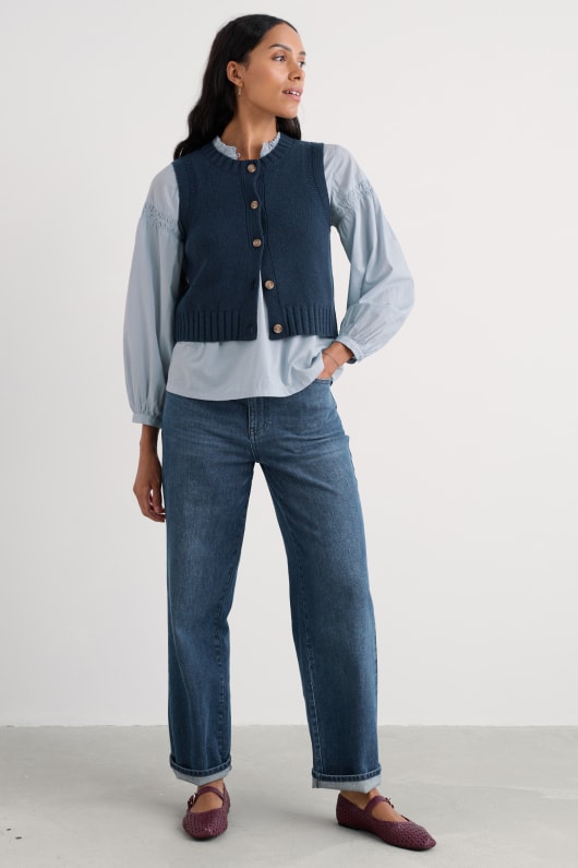 derwenn bouton vers le bas veste