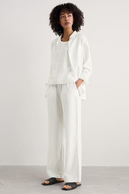 marée de flux de jambe large pantalon de toile