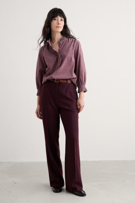 lowena mélange de la laine de la jambe droite pantalon de costume