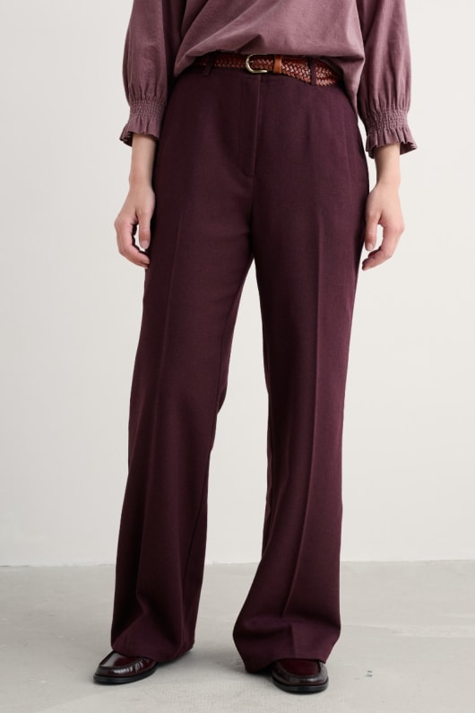 lowena mélange de la laine de la jambe droite pantalon de costume