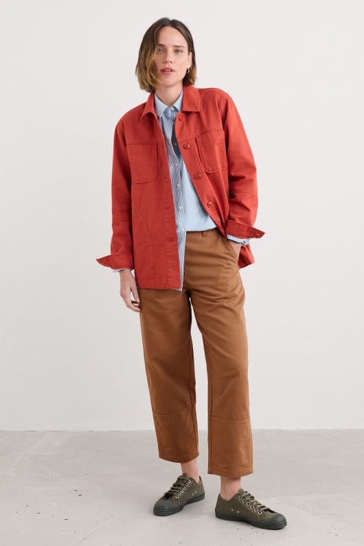 peint les formes organiques de coton fuselée pantalon