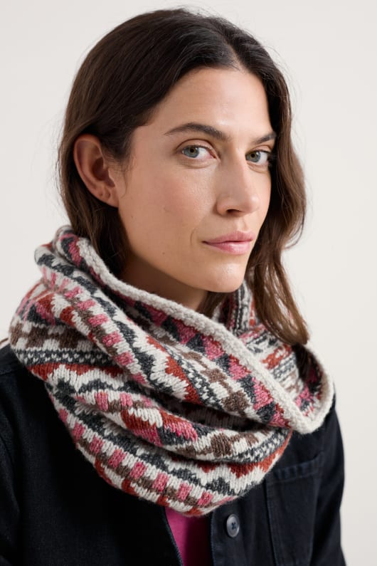 weatherhill fair isle mélange de laine snood