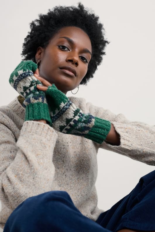 jour de la lune de fair isle gants mitaines