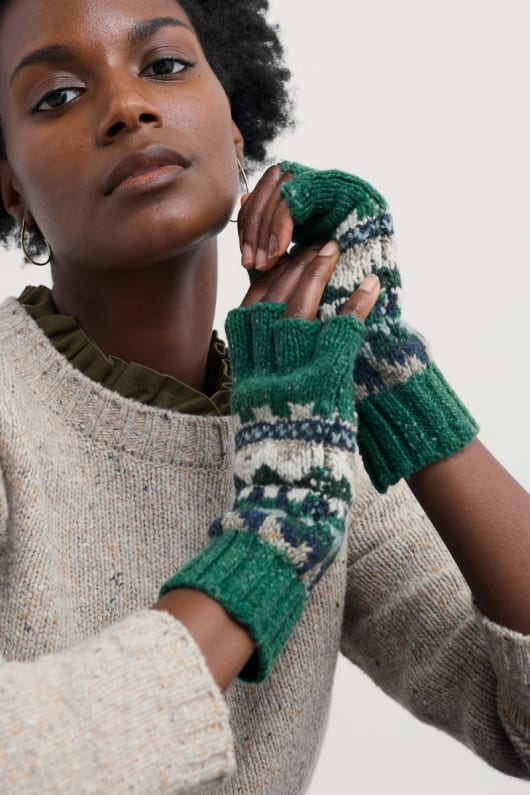 jour de la lune de fair isle gants mitaines