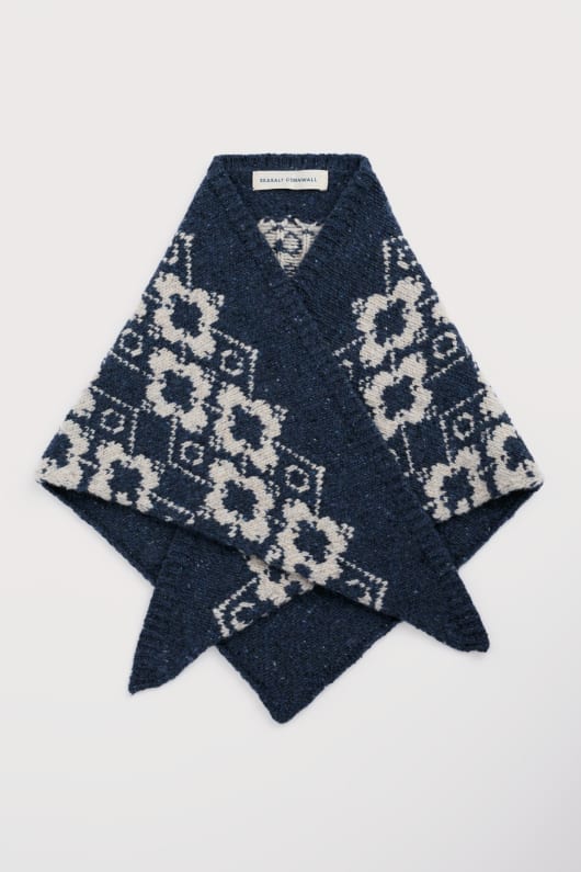 myrtille sauvage tricoté triangle foulard